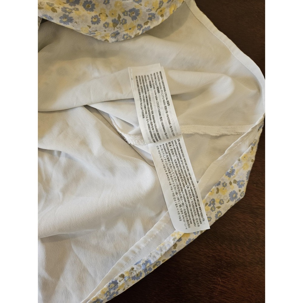 Hollister Dress Womens Large Light Blue Yellow Ditsy Floral Milkmaid Lined Mini - Picture 10 of 15